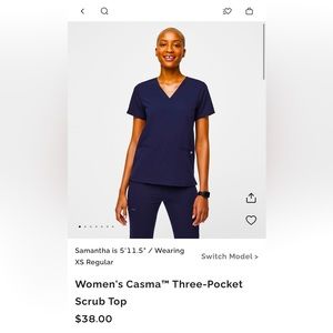 FIGS Navy 3 pocket scrub top
